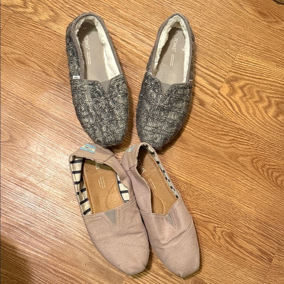 TOMS Women's Flats - Charcoal and Taupe - Picture 1 of 12